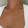 Adornia 14k Rose Gold Plated Curved CZ Nail Ring Necklace - 2 of 4