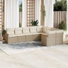 vidaXL Garden Sofa Set Beige Poly Rattan, Powder-Coated Steel 9 Piece Set - 2 of 4