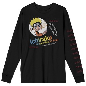 Naruto Shippuden Ichiraku Ramen Shop Crew Neck Long Sleeve Black Adult Tee - 1 of 4