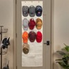 Household Essentials Over the Door Cotton Blend Cap and Hat Organizer with 15 Hook and Loop Hangers Natural - 2 of 4