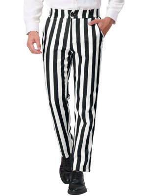 Lars Amadeus Men's Flat Front Party Prom Animal Printed Pants Zebra Print  28 : Target