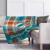 NFL Miami Dolphins Plaid Oversized Ultra Cozy Throw Blanket - 2 of 3