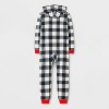 Boys' Buffalo Check Long Sleeve Union Suit - Cat & Jack™ Black/White - image 2 of 4