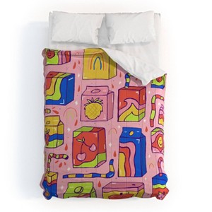 Deny Designs 3pc Queen Doodle By Meg Juice Box Print Kids' Comforter and Sham Set - 1 of 4