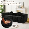 GDFStudio Ezra Modern 84.6" 3-Seater Boneless Sofa with Two Circular Throw Pillows - 4 of 4