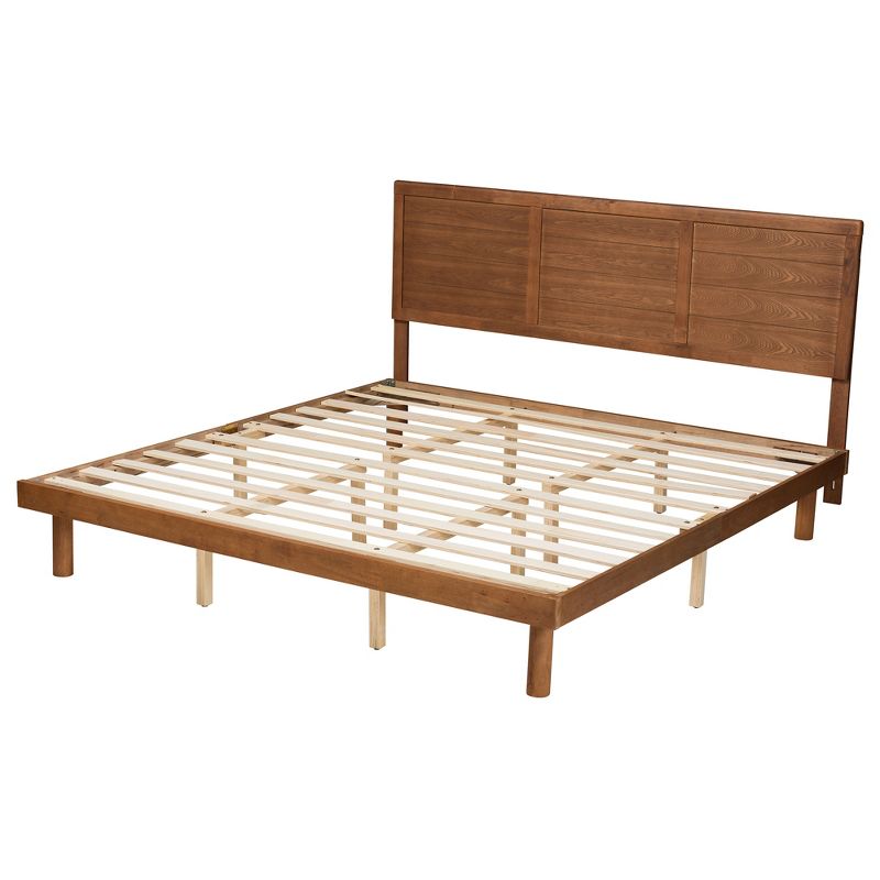 Baxton Studio Daina Mid-Century Modern Walnut Wood Platform Bed, 4 of 8