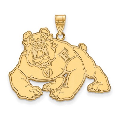 Black Bow Jewelry 10k Yellow Gold California State Fresno Bulldogs NCAA Extra Large Pendant