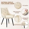 PAGED Dining Chairs, Faux Leather Dining Room Chairs, Kitchen Chairs with Ergonomic Button-Tufted Backrest and Metal Legs for Kitchen - 2 of 4