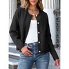 Womens Cardigan Sweaters Front Button Stripes Cardigan At Waist Long Sleeve Casual Sweater Jackets Soft Open Front Cardigan - 4 of 4