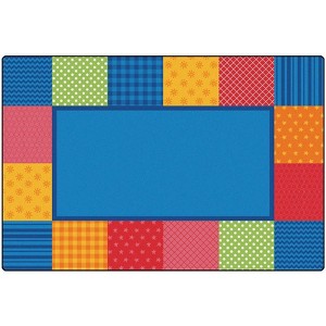 Carpets for Kids KIDSoft Pattern Blocks Primary Colors Classroom Rug, Rectangle - 1 of 4