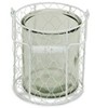 Cheung's Belen Round Glass Jar in White Wire Basket - X-Large - 3 of 4