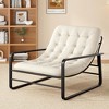 SEVOBAL Accent Chair Arm Chair Small Sofa for Living Room Mid Century Modern Accent Chairs Boucle Reading Bedroom Chair, Beige, 35"*32"*36" - 2 of 4