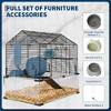 Glass Hamster Cage, 3-Tier Indoor Guinea Pig Cages, Rat Cage Accessories with Hamster Wheel, Water Bottle, Food Bowl, Small Animal Cage for 2 Rodents - 3 of 4