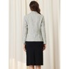 INSPIRE CHIC Women's Elegant Long Sleeve Open Front Buttons Decor Plaid Tweed Blazer - 4 of 4