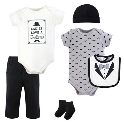 Image of Hudson Baby Infant Boy Cotton Layette Set, Ladies Love, 3-6 Months