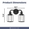 Prominence Home Lincoln Woods 2 Light Industrial Bathroom Vanity Light, Quick and Easy Installation, Damp-Rated for Indoor or Outdoor Use, Black - 4 of 4