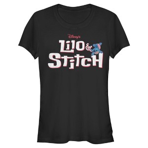 Juniors Lilo & Stitch Red and White Logo T Shirt - 1 of 4