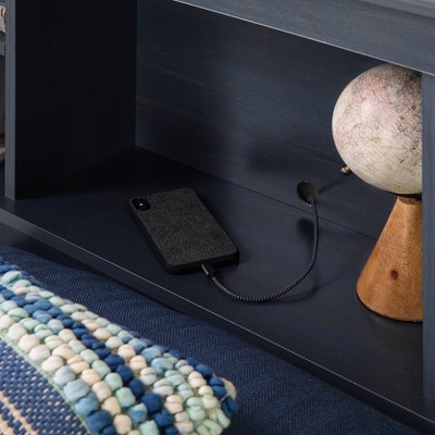 Blueberry Twin Wood Bookcase Headboard with Storage