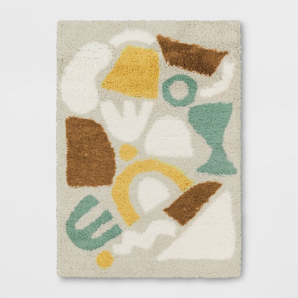 5'x7' Eclectic Shapes Area Rug Pink/Mint - Pillowfort™