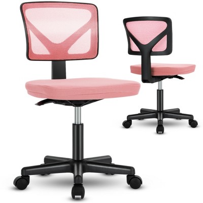 ALEXOUN Mesh Rolling Work Swivel Computer Chair,Ergonomic Low-Back with Wheels,Armless Comfortable Seat Lumbar Support for Home,Bedroom,Study