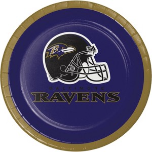 24ct Baltimore Ravens Football Dessert Plates - 1 of 3