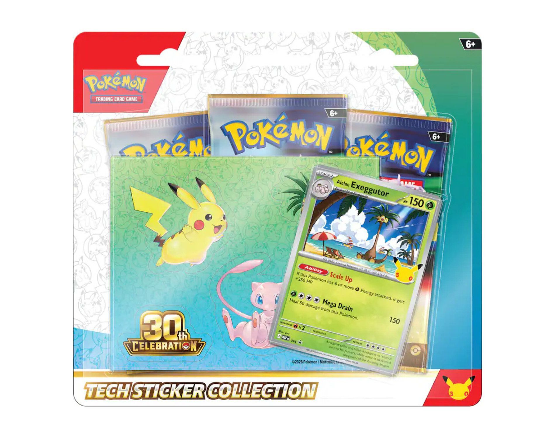 Pokemon 30th Celebration Tech Sticker Collection | Alolan Exeggutor