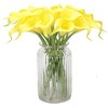Duovlo 20pcs Calla Lily Bridal Wedding Bouquet Lataex Real Touch Artificial Flower Home Party Decor (Yellow) - 3 of 4