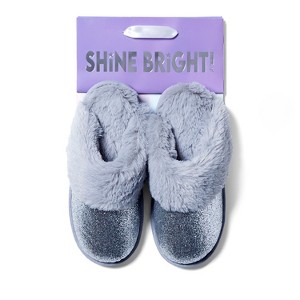 Cozyfoams Women's Glitter Scuff Slipper with Gift Bag - 1 of 4