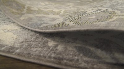Modern Moroccan Medallion 4' x 6' Gray Synthetic Area Rug