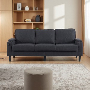 Upholstered L-Shaped Sectional Sofa with Storage Ottoman & USB Charging - 1 of 4