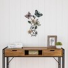 Floral Butterfly Metal Wall Art - Rustic Butterflies with Burlap Leaves and Flowers for Modern Farmhouse Living Room Decor By Lavish Home (Multicolor) - 3 of 4