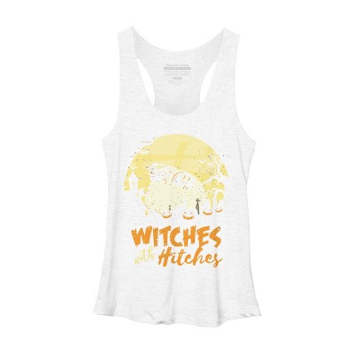Women's Design By Humans Halloween Camping Witches Hitches Funny By RedBirdLS Racerback Tank Top