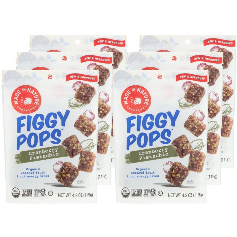 Made In Nature Figgy Pops Cranberry Pistachio Energy Bites - Case of 6/4.2 oz, 1 of 6