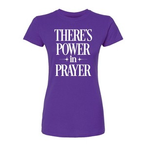 Women's - Instant Message - There's Power In Prayer Fitted Graphic T-Shirt - 1 of 2