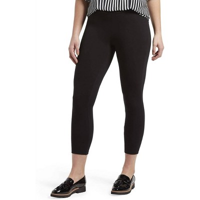 Women's Wide Waistband Blackout Cotton Capri Leggings - HUE