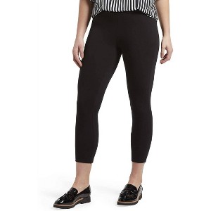 Women's Wide Waistband Blackout Cotton Capri Leggings - HUE - 1 of 2