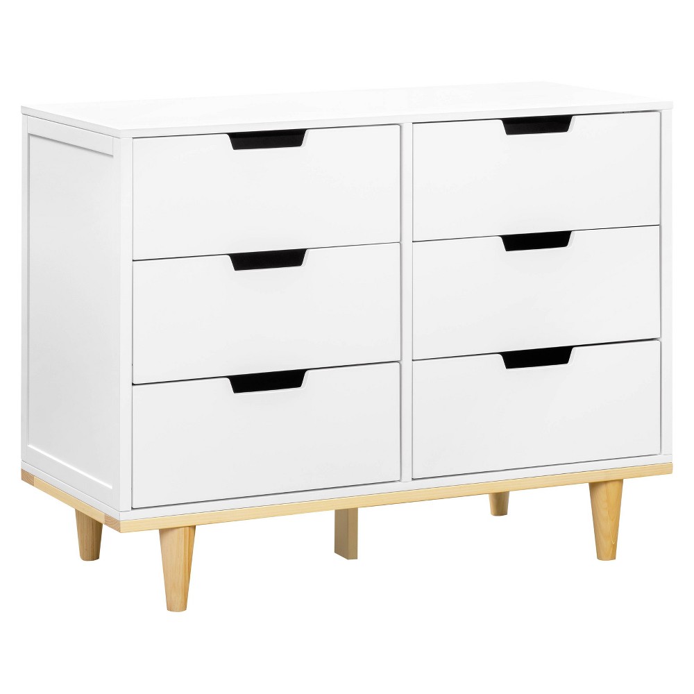 Photos - Dresser / Chests of Drawers DaVinci Marley 6-Drawer Double Dresser - White/Natural 
