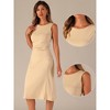 Allegra K Women's Crew Neck Ruched Casual A-line Midi Sleeveless Tank Dress - 2 of 4