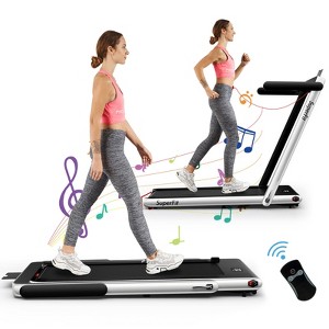 SuperFit 2.25HP 2 in 1 Dual Display Treadmill Jogging Machine W/ Speaker - 1 of 4