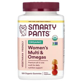 SmartyPants Organic Womens Multivitamin, Daily Gummy Vitamins: Biotin, Probiotics, Vitamin C, D3, B12, Omega 3, & Zinc for Immune Support, Energy, &
