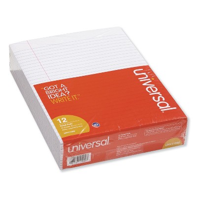 UNIVERSAL Glue Top Writing Pads Legal Rule Letter White 50 Sheet Pads/Pack Dozen 11000