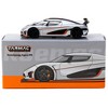 Koenigsegg Agera RS Moon Silver Metallic with Black and Orange Stripes "Global64" Series 1/64 Diecast Model by Tarmac Works - 4 of 4