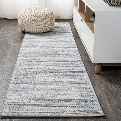 Photo 1 of 2'x8' Runner Loomed Stripe Runner Gray - JONATHAN  Y