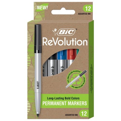 BiC 12pk Permanent Markers ReVolution