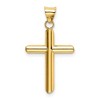 Black Bow Jewelry 14k Yellow Gold Beveled Edge Hollow Tube Cross Pendant - 3 of 4
