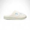 Aéropostale Women’s Fuzzy “Cherry-Bow” Mule Slippers – Ivory Slip-On House Shoes with Sky-Blue Cherry-Tie Embroidery & Non-Slip Outsole - 3 of 4
