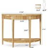 Tribesigns Solid Wood Half Moon Console Table, 2-Tier Farmhouse Fluted Entryway Table for Living Room, Hallway, Entrance, Foyer - 3 of 4