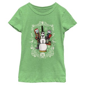 Girls The Nightmare Before Christmas Sally and Snowman Jack T Shirt - 1 of 4