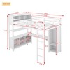 NicBex Full Size Loft Bed with L-Shaped Desk & Wardrobe,Heavy Duty Loft Bed with Storage Shelves,Metal Loft Bed for Kids,Teens,Adults - 4 of 4