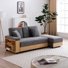 Convertible Sleeper Sofa Couch with Storage Ottoman, Drop-Down Table, Cup Holders, Reversible Armrest for Living Room, Apartment - ModernLuxe - 2 of 4